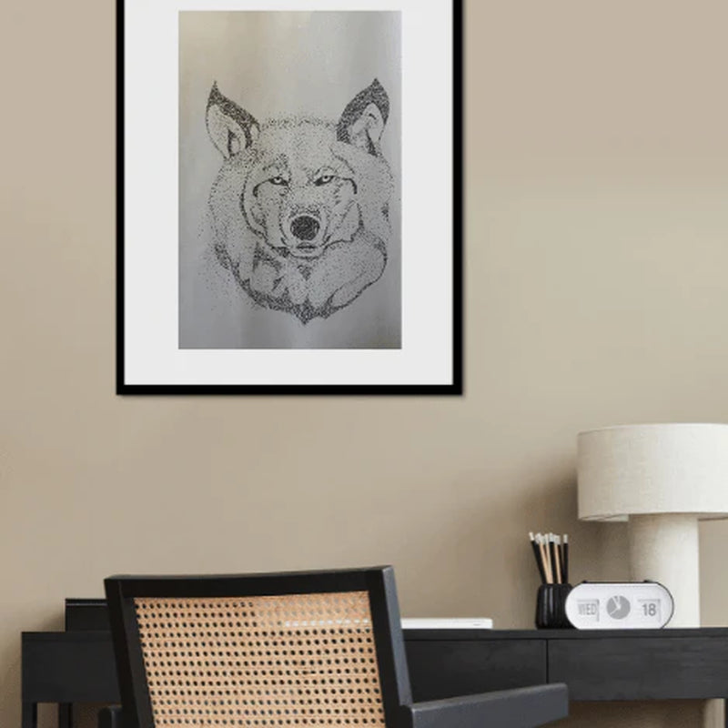 Stippling Art Captivating Art Gallery “Stippled Lunar Wolf”