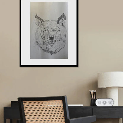 Stippling Art Captivating Art Gallery “Stippled Lunar Wolf”