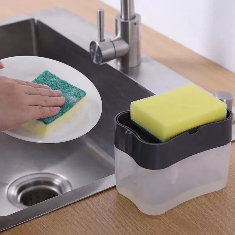Automatic Soap Dispenser Bottle for Detergent Liquid Kitchen Dish Soap Dispenser Kitchen Sponge Dispenser Manual Soap Pump 380Ml