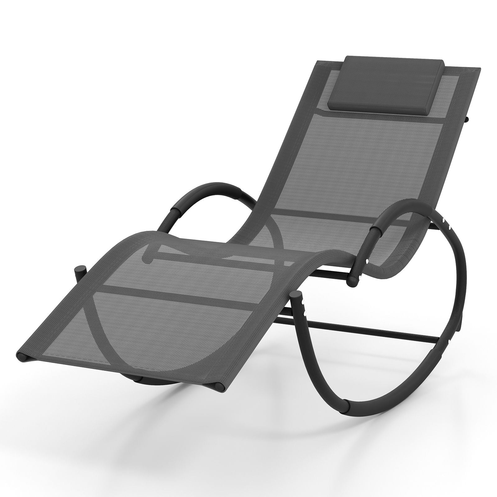Outdoor Rocking Lounge Chair with Removable Headrest