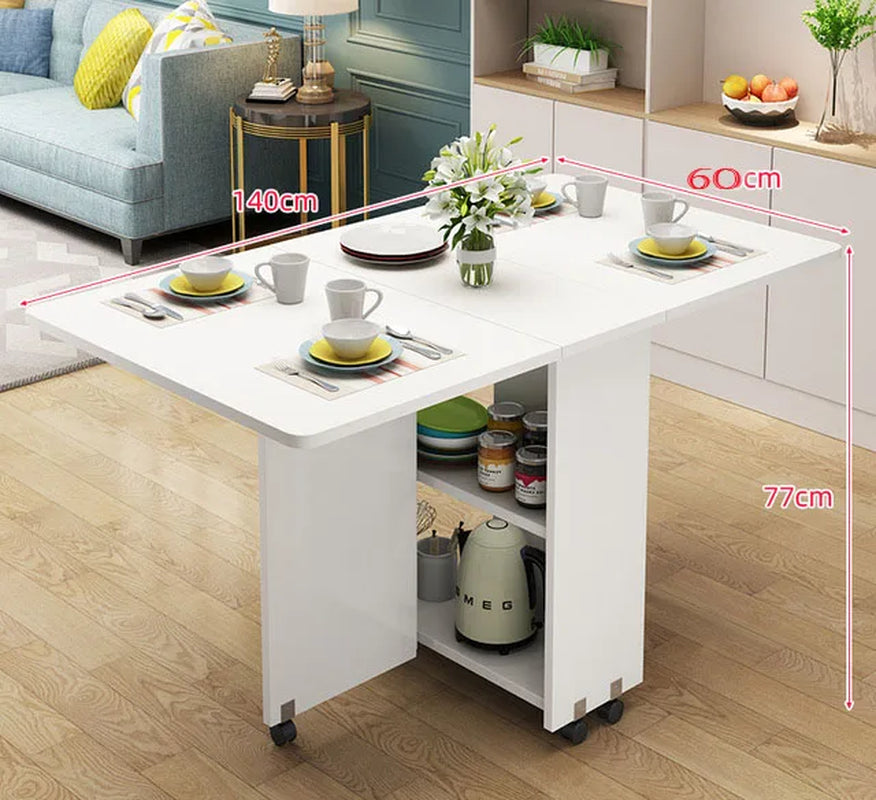 Modern Simple Muebles Home Furniture Multifunctional Folding Wooden Dining Table Livingroom Kitchen Removable Storage Table