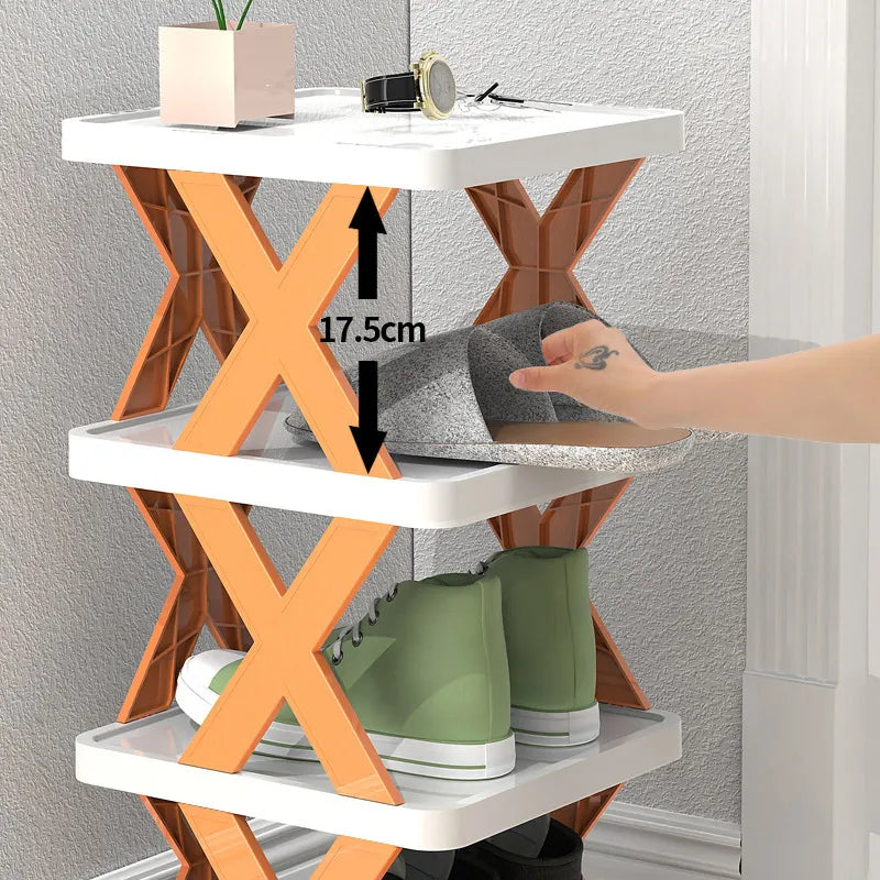 New Arrival Stackable Shoe Rack Multi-Layer Storage Shoes Shelf Box Plastic Space Saving Cabinet Shoes Organizer for Entry
