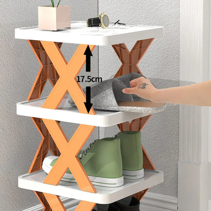 New Arrival Stackable Shoe Rack Multi-Layer Storage Shoes Shelf Box Plastic Space Saving Cabinet Shoes Organizer for Entry