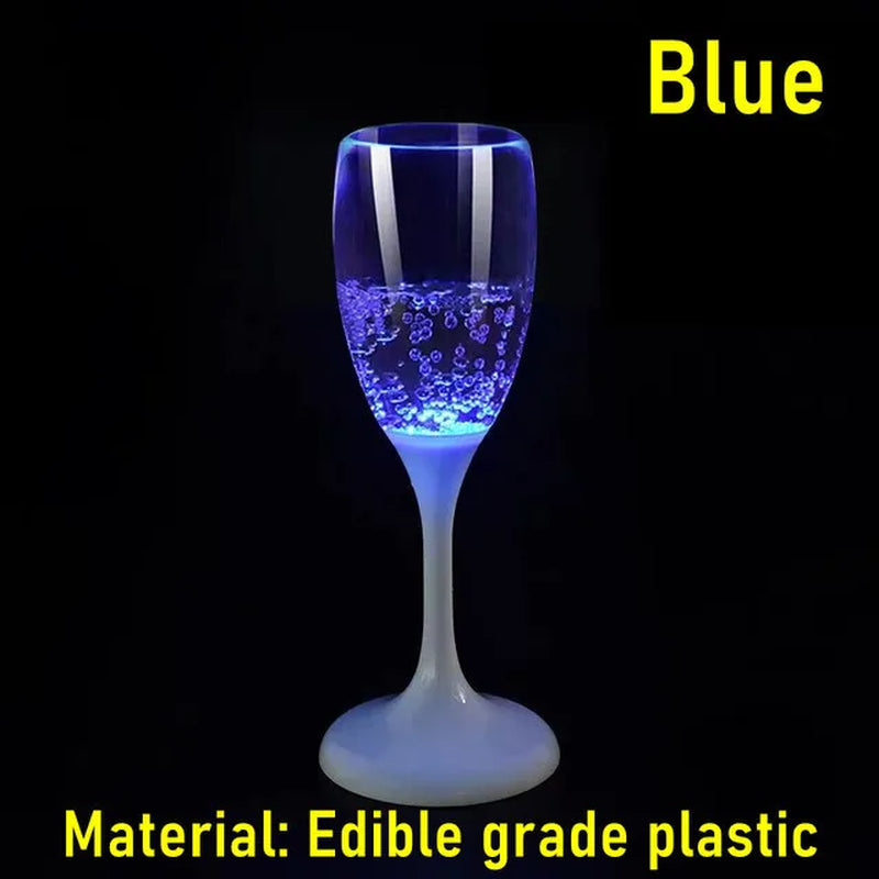 6Pcs LED Light Glasses Champagne Flutes Cocktail Flashing Cups for Party Bar Night Club Drink Christmas Wedding Party Wholesale