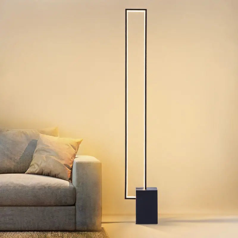 Nordic LED Floor Lamp Modern Square Iron Art Luminaires for Living Room Sofa Next Bedroom Bedside Decor Corner Standing Lights